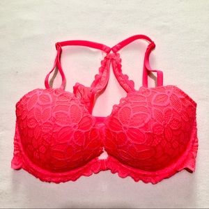 VS Pink Date Racerback Lace Wired Bra 32DD